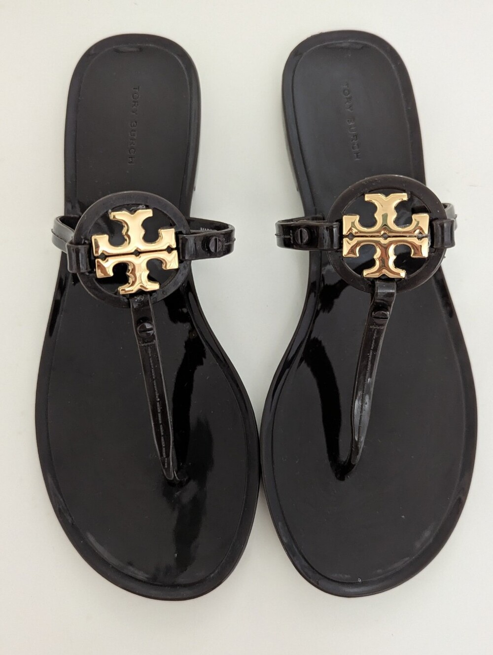 EUC! Tory Burch Mini Miller Sandal In Dark Gray Size 8